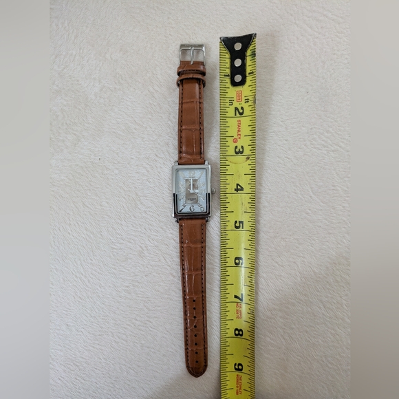 Activa Swiss Silver Watch with Brown Leather Strap - Picture 4 of 10